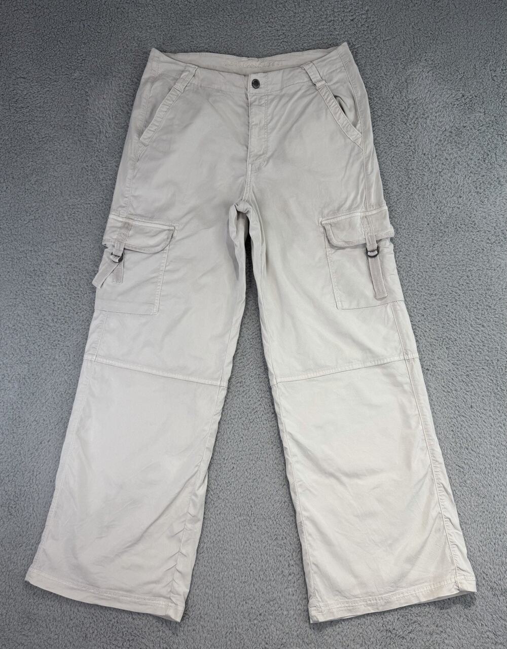 American Eagle Pants Women's Super High-Rise Baggy Wide Leg Size 8 Reg Beige